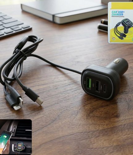RGB Breathing Light Car USB Charger – Multi Port Fast Charging