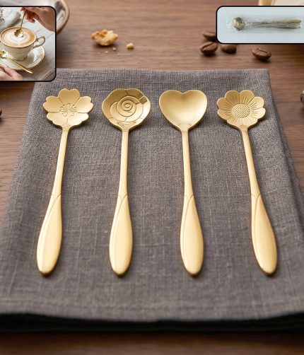 Mini Golden Serving Spoon Set – Elegant Stainless Steel Design