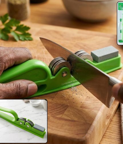 Handheld Knife Sharpener with Grip Handle, Manual Blade Sharpening Tool (1 Pc)