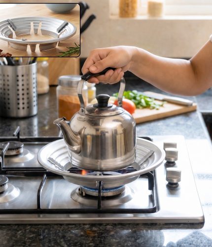 Gas Stove Burner Stand, Stainless Steel Wok Support Ring and Trivet (1 Pc)