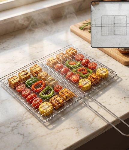 Stainless Steel BBQ Grill Mesh – Foldable & Durable for Outdoor Cooking