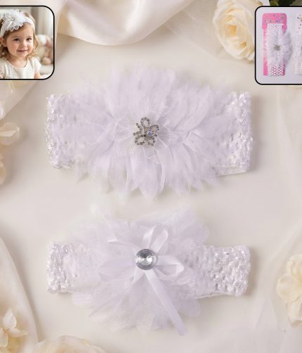 Soft Elastic Baby Hair Headband – Stylish Floral Lace Design