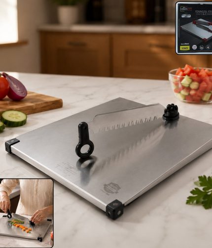 Stainless Steel 2 in 1 Cutting and Chopping Board with Knife for Ki...
