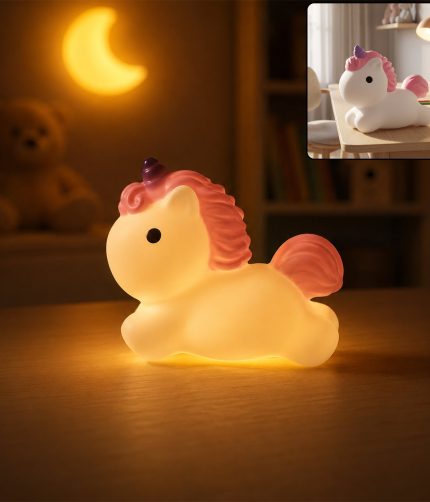 Unicorn LED Night Light, Cute Silicone Bedside Lamp for Kids (1 Pc)