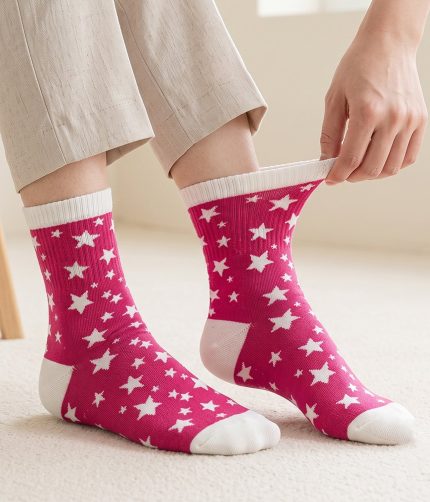 Soft Socks Comfortable Breathable Stretchable Assorted Design Colour (1 Pair)