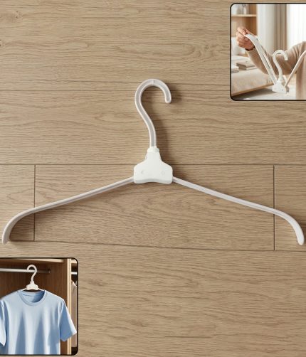 Foldable Plastic Clothes Hanger – Space Saving & Travel Friendly