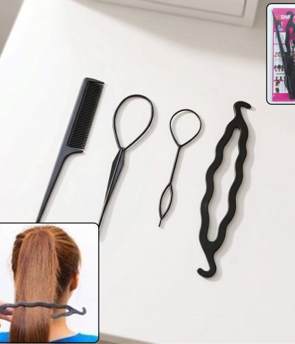 Multi Purpose 4 in 1 Hair Styling Tool Kit – Easy DIY Hairstyles