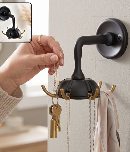 Heavy Duty Wall Mounted Multi Hook for Keys Bags Clothes Jewellery (1 Pc)
