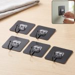 Self Adhesive Wall Hooks, Strong Transparent Sticky Hooks for Home (5 Pcs Set)