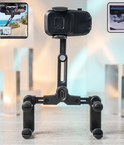 Car Rear View Mirror Phone Holder – 360° Adjustable & Retractable