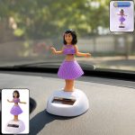 Solar Powered Dancing Hula Doll Bobble Toy for Car Dashboard Decor (1 Pc)