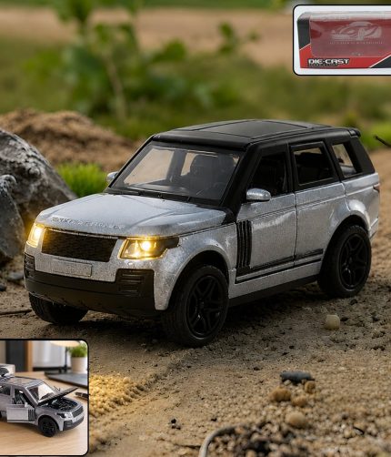 Light and Sound Metal Pull Back Car Toy, Die Cast SUV Model for Kids (1 Pc)