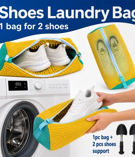 Shoe Laundry Wash Bag with 2 Shoe Support for Washing Machine (1 Set)