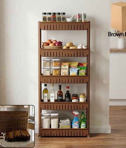 Kitchen Storage Rack – Space-Saving Multi-Tier Organizer with Wheels